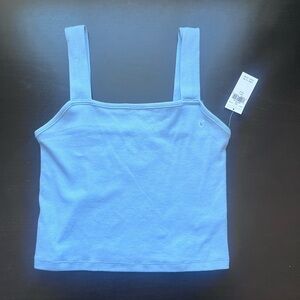 Blue Ribbed Tank Top